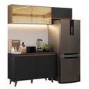 Ver imagem 2 de Armário de Cozinha Compacta 190cm Reims Madesa 09 Preto/rustic