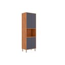 Ver imagem 1 de Paneleiro de Cozinha Celeste Torre Quente C- 4 Portas e 1 Nicho P- Forno 70cm Cinamomo-Titanium -