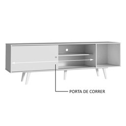 Rack Madesa Dubai para TV até 65 Polegadas com Pés Branco Cor:Branco - 5