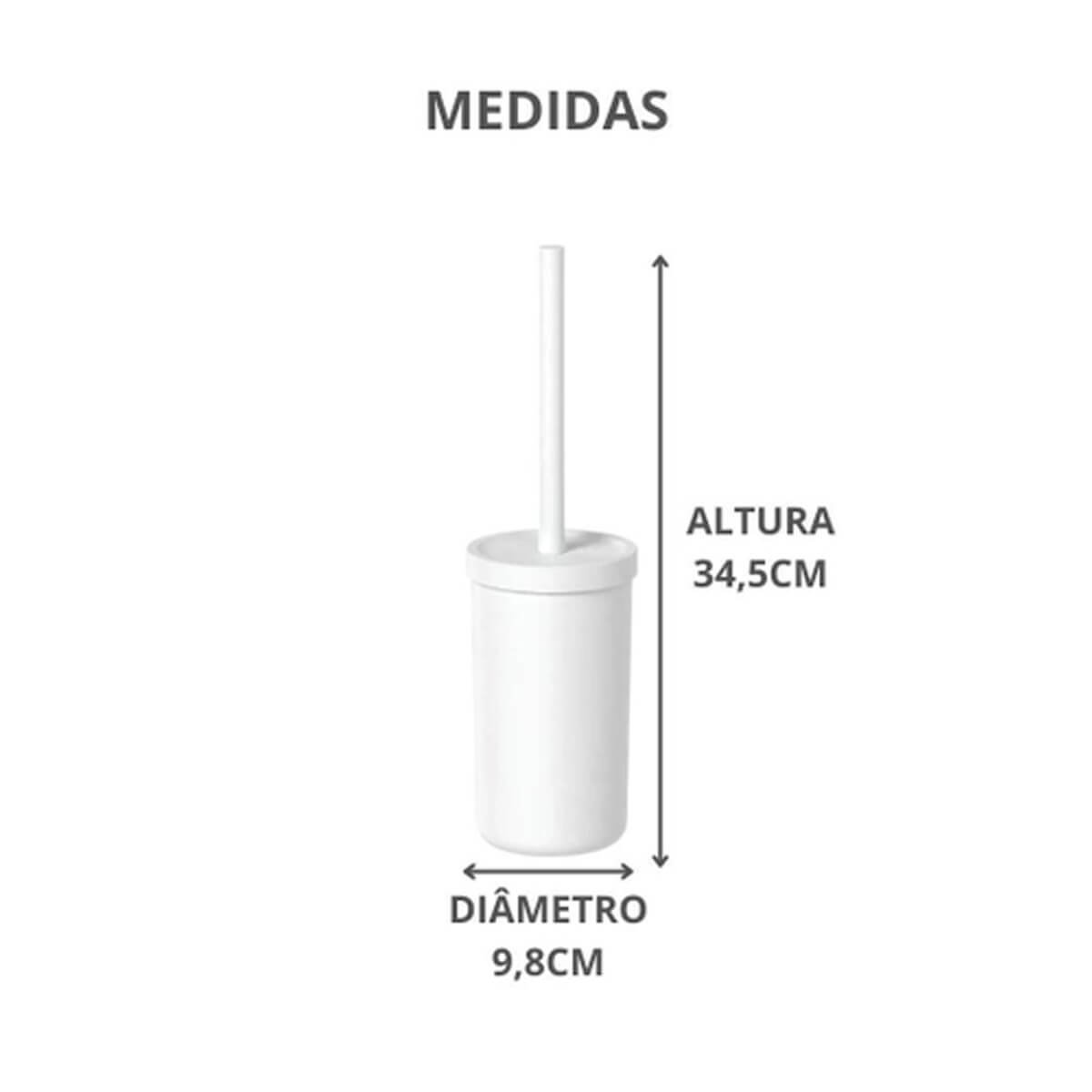 Escova para Vaso Sanitário com Suporte Bold ou Branco Esfregão de Privada Banheiro - 4