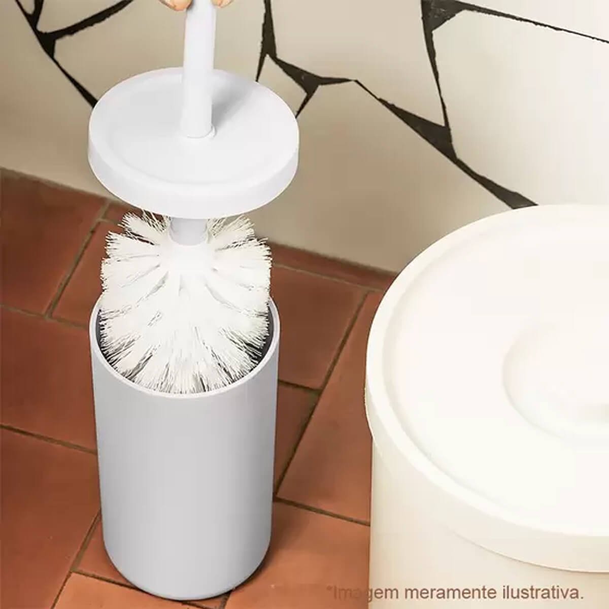 Escova para Vaso Sanitário com Suporte Bold ou Branco Esfregão de Privada Banheiro - 2