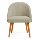 Ver imagem 4 de Kit 02 Cadeiras Poltrona de Jantar Luna Suede Pés Palito Castanho - Pallazio