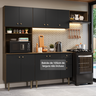 Armário de Cozinha Compacta 235cm Rustic/preto Gourmet Madesa Xc03 - 2