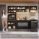 Ver imagem 6 de Armário de Cozinha Compacta 235cm Rustic/preto Gourmet Madesa Xc03