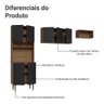 Armário de Cozinha Compacta 235cm Rustic/preto Gourmet Madesa Xc03 - 7