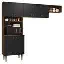 Ver imagem 4 de Armário de Cozinha Compacta 235cm Rustic/preto Gourmet Madesa Xc03