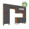 Cozinha Modulada Completa com 5 Peças 13 Portas 2 Gavetas Vidro Reflecta e Tampo 100% MDF Itália - 3