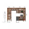 Cozinha Modulada Completa com 5 Peças 13 Portas 2 Gavetas Vidro Reflecta e Tampo 100% MDF Itália - 5