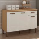 Ver imagem 2 de Balcão de Cozinha 3 Portas 1 Gaveta 100% Mdf Cb0085 Freijó/off White Laca Brilho - Genialflex