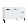 Balcão de Cozinha 120cm 3 Portas 1 Gaveta sem Tampo Light - 3