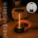 Ver imagem 4 de Luminária de Mesa Cápsula Led Filamento Flexível Preta Touch Recarregável Usb Luz Quente Decorativa