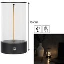 Ver imagem 2 de Luminária de Mesa Cápsula Led Filamento Flexível Preta Touch Recarregável Usb Luz Quente Decorativa