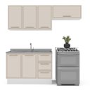 Ver imagem 3 de Armário de Cozinha Modulada Completa 3 Peças 200cm sem Tampo 100% Mdf Amara Politorno Móveis
