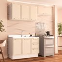 Ver imagem 1 de Armário de Cozinha Modulada Completa 3 Peças 200cm sem Tampo 100% Mdf Amara Politorno Móveis