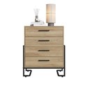Ver imagem 2 de Cômoda Elegante Quarto 4 Gavetas Industrial Oak Metal Preto 67x44x85cm Placa e Ponto