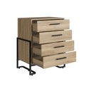Ver imagem 3 de Cômoda Elegante Quarto 4 Gavetas Industrial Oak Metal Preto 67x44x85cm Placa e Ponto