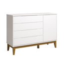Ver imagem 2 de Comoda Sapateira Elfe Classic 1 Porta 4 Gavetas Branco Fosco - Moveisaqui