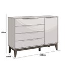 Ver imagem 3 de Comoda Sapateira Elfe Classic 1 Porta 4 Gavetas Branco Fosco - Moveisaqui