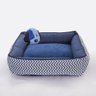 cama pet para cachorro gato de porte pequeno até 5kg estampado dog zig zag azul - 5