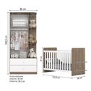 Ver imagem 4 de Quarto de Bebê Completo Labirinto 2 Portas 2 Gavetas Rústico/branco - Henn
