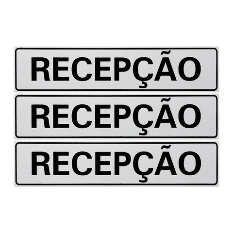 Combo 10 Placas de Sinalização Recepção 30x7 Acesso - B-503 F9e