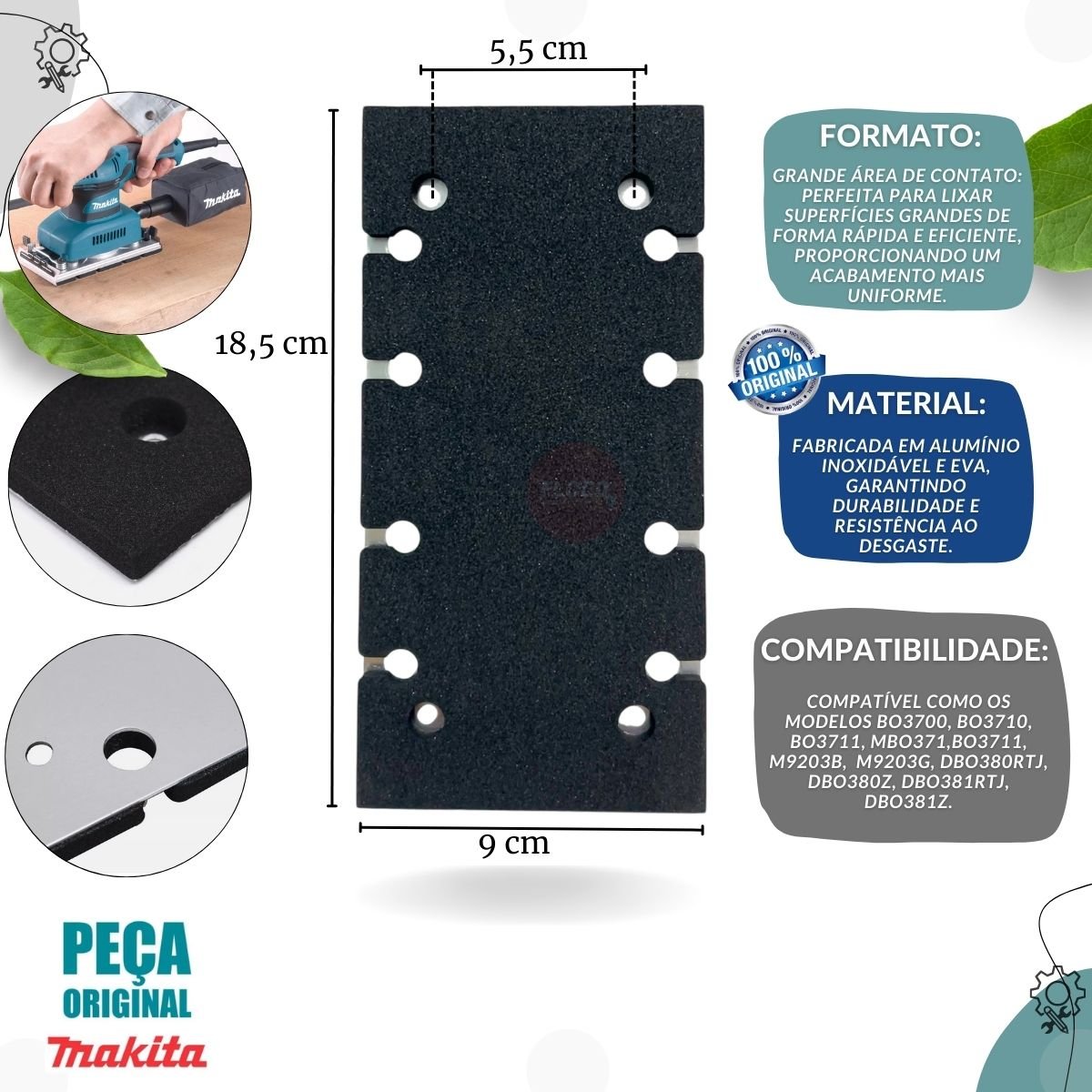 Base Almofada Lixadeira Orbital Makita Bo3700/bo3710/bo3711 - 2