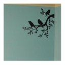 Ver imagem 1 de Adesivo de Decoração Canto Pássaros Galhos Vidro Parede Box:preto