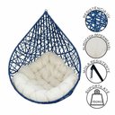 Ver imagem 4 de Cadeira Balanço Ninho Gota Almofadado Aço com Almofada Impermeável Azul Estonado e Branco Cru