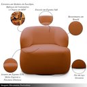 Ver imagem 5 de Conjunto Sala de Estar Decorativo Charlote 1 Sofá 180cm 2 Lugares 1 Poltrona Base Giratória em Aço C