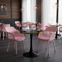 Ver imagem 2 de Conjunto Mesa de Jantar Redonda Majestic 70cm Preta com 2 Cadeiras Estofadas Marcela - Rosa