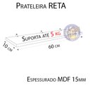 Ver imagem 2 de Kit 4 Prateleira Reta 60x10p Madeirado Livro Mdf Decoração