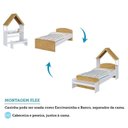 Ver imagem 5 de Cama Infantil com Cabeceira Casinha e Banco Lola 100% MDF Espresso Móveis Branco/Brilho/Amêndoa