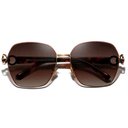 Ver imagem 2 de Óculos de Sol Borboleta Feminino Retro Design Duplo Anel Quadrado Proteção Uv400 Marrom