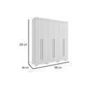 Ver imagem 3 de Guarda Roupa Solteiro 6 Portas e 3 Gavetas Paolla Cinamomo/off White - Acp