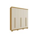 Ver mais imagens de Guarda Roupa Solteiro 6 Portas e 3 Gavetas Paolla Cinamomo/off White - Acp