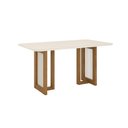 Ver imagem 1 de Mesa de Jantar 6 Lugares Henn Yara SC79-127 Tampo de Vidro Nature/Off White SE
