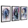 Kit Quadros Decoração com moldura Sala Hall Haras Cavalos Animais - 1