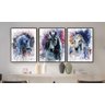 Kit Quadros Decoração com moldura Sala Hall Haras Cavalos Animais - 3