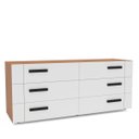 Ver imagem 2 de Cômoda Lisboa com 6 Gavetas 150x63cm Freijó/Branco 240839