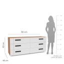 Ver imagem 3 de Cômoda Lisboa com 6 Gavetas 150x63cm Freijó/Branco 240839