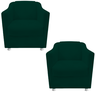 Kit 02 Poltrona Decorativa Tilla Tecido Suede - Taclas Decor:Verde Musgo - 1