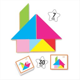 Jogo Educativo Geométrico Tangram Madeira Colorido - 2