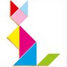 Jogo Educativo Geométrico Tangram Madeira Colorido - 4