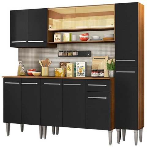 Cozinha Completa Emilly Rustic / Preto Madesa