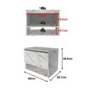 Ver imagem 4 de Balcão Gabinete Suspenso para Banheiro 60cm com 1 Porta e Nicho Bn3606 Mármore Branco - Tecno