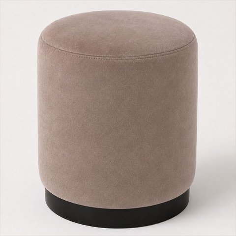Puff Redondo 41cm Kira Veludo Nobre Avelã - Sallar Home