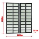Ver imagem 4 de Porta Correr c/Travessas 4F.Móv.210x240 Elite c/Fechad.Tetra V.Lis.Preto Brimak