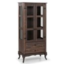 Ver imagem 5 de Cristaleira em Madeira Maciça com 2 Portas e 2 Gavetas Tabaco