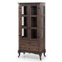 Ver imagem 1 de Cristaleira em Madeira Maciça com 2 Portas e 2 Gavetas Tabaco