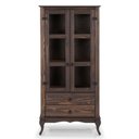 Ver imagem 2 de Cristaleira em Madeira Maciça com 2 Portas e 2 Gavetas Tabaco